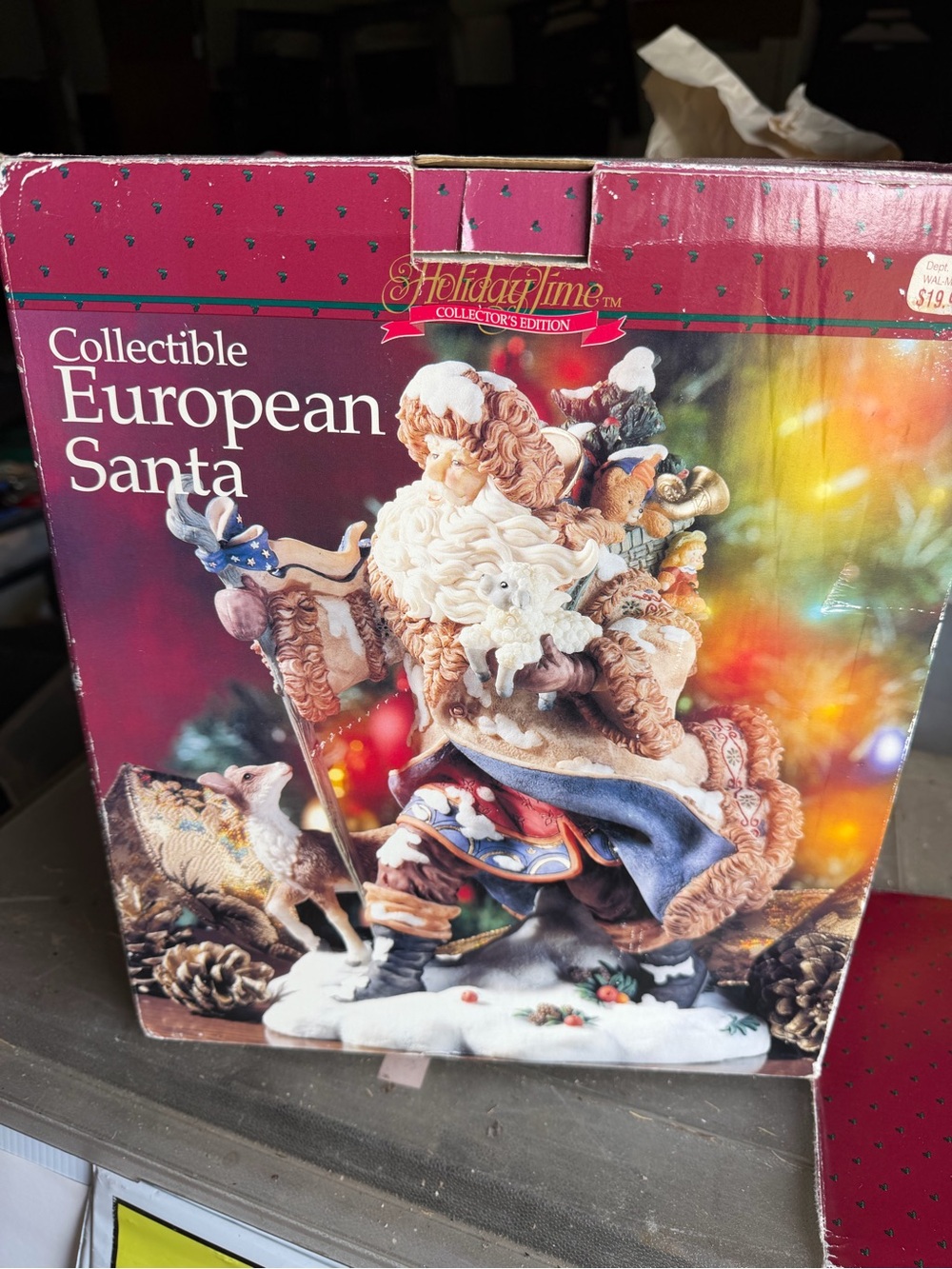 Holiday Time European Santa Figurine in Red, Cream and Blue
